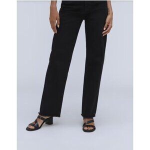 Everlane Womens The Way-High Jean Low‎ Stretch in Black Raw Hem Size 26